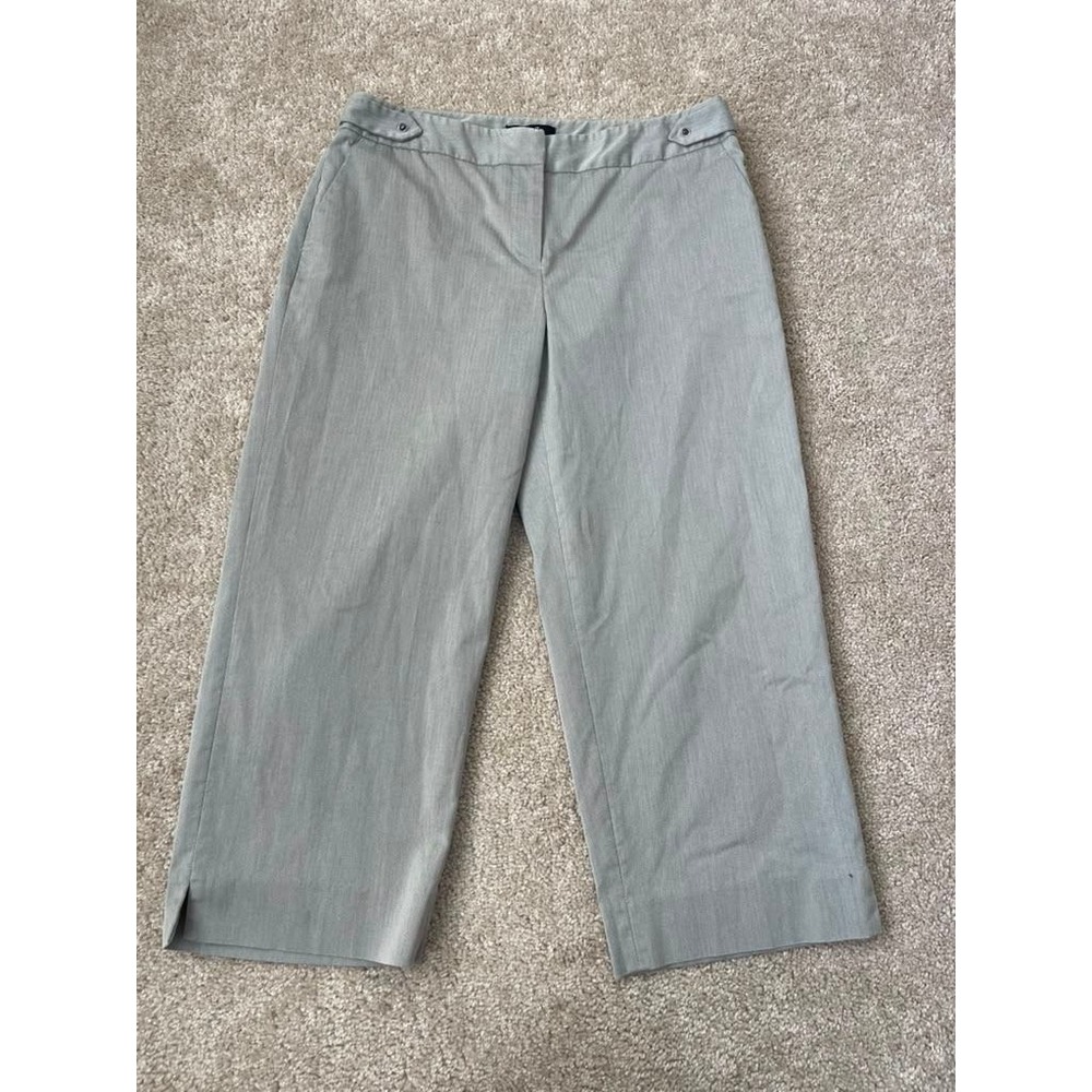 Rafaella Womens Gray Herringbone Cropped Dress Pants Size 8 Business Casual